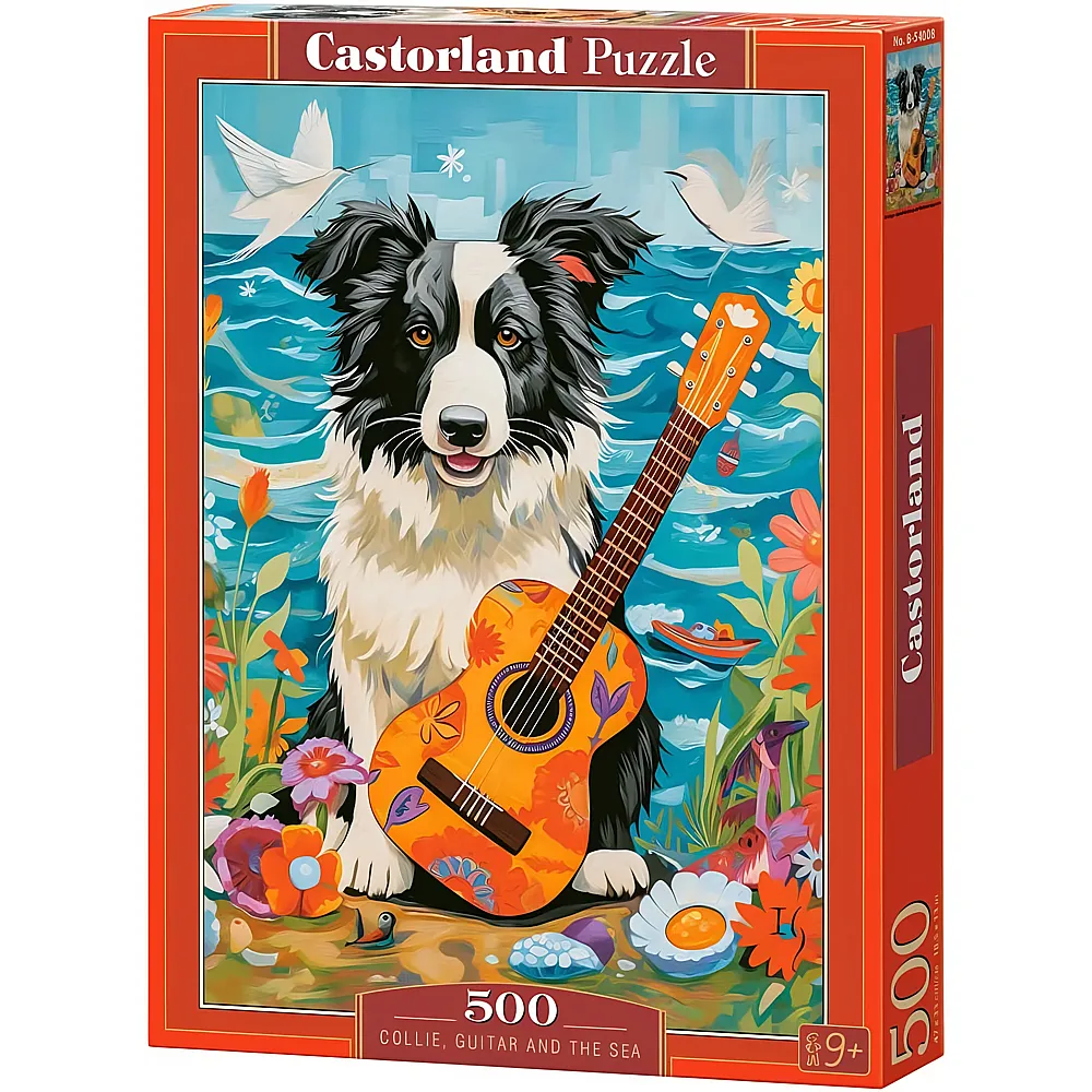 Castorland Puzzle Collie mit Gitarre am Meer 500Teile