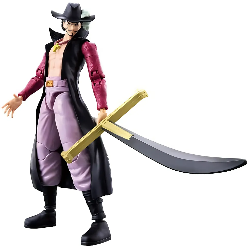 Bandai Anime Heroes - Figur One Piece - Mihawk Figur 17 cm - Offiziell Lizenziertes One Piece - Bewegliche Manga-Figur