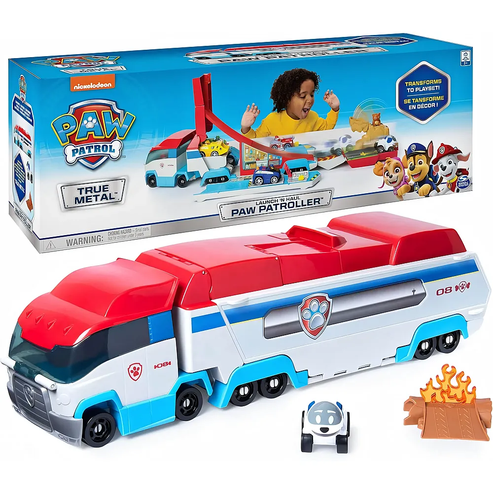 Spin Master True Metal Launch'N Haul Paw Patroller mit Robodog 1:55