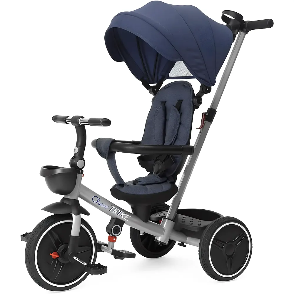 Chicco 4in1 Mitwachsendes Dreirad mit Schiebestange und Dach Blau
