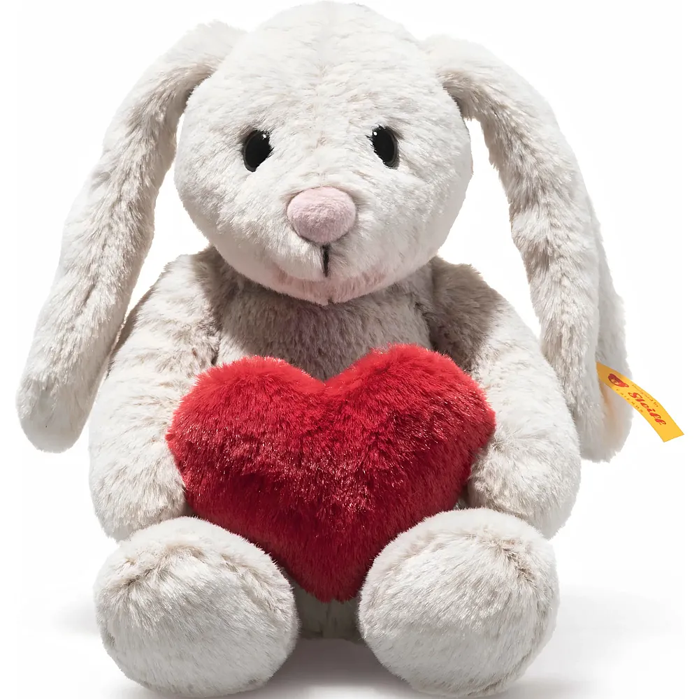Steiff Hase mit Herz Hellgrau - 16 cm