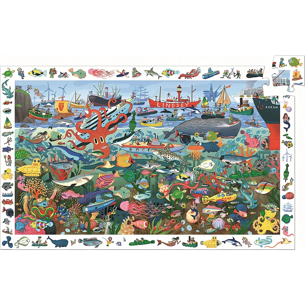 Djeco Wimmelpuzzle die Geheimnisse des Meeres 200 Teile
