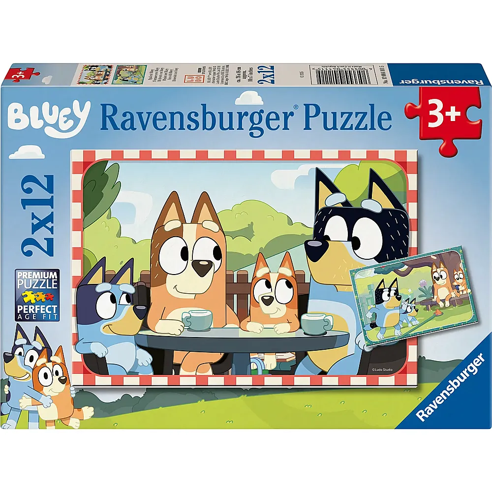 Ravensburger Puzzle 2in1 Bluey Familienzeit 12Teile