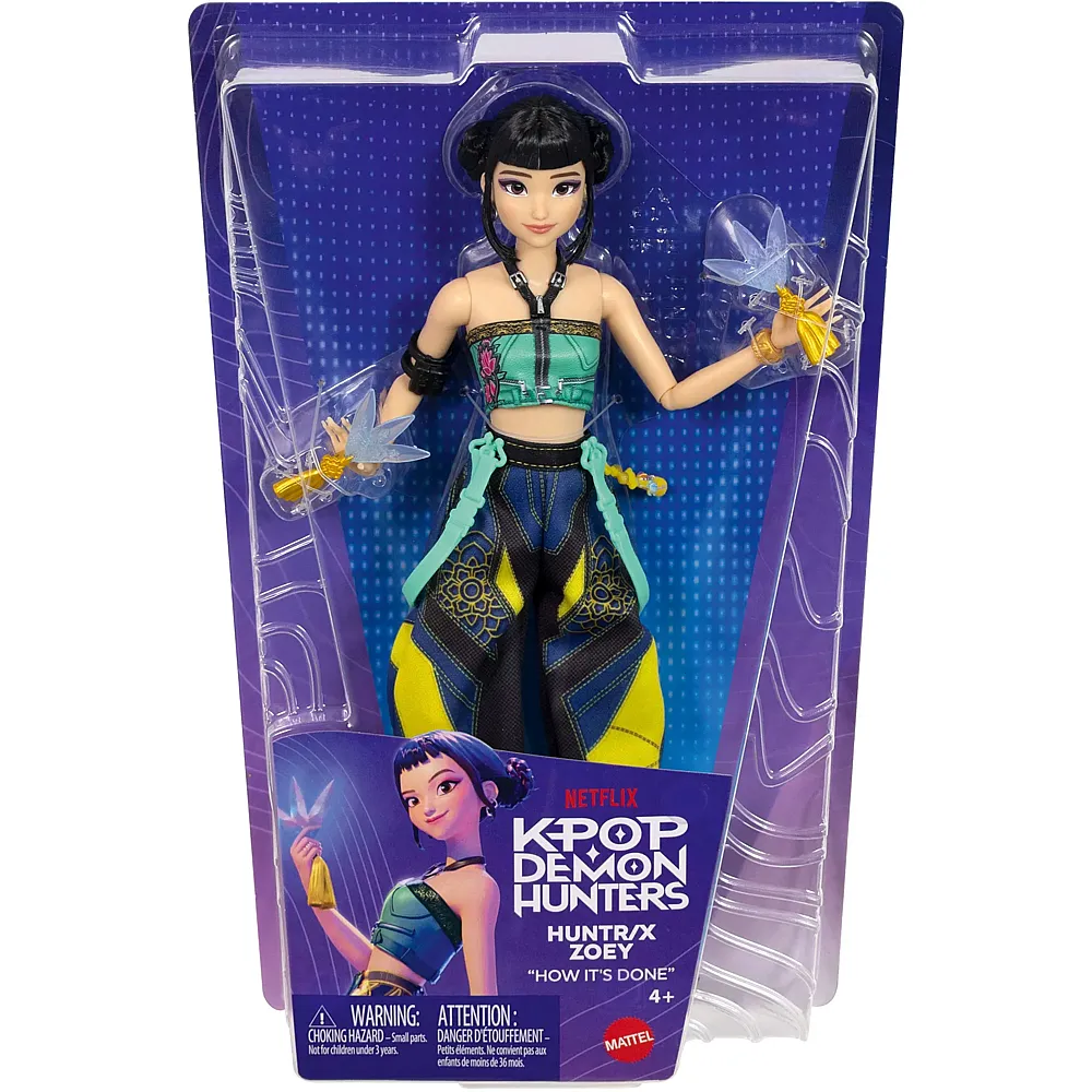 Mattel KPop Modepuppe Zoey Demon Hunters, Puppe 30 cm,
