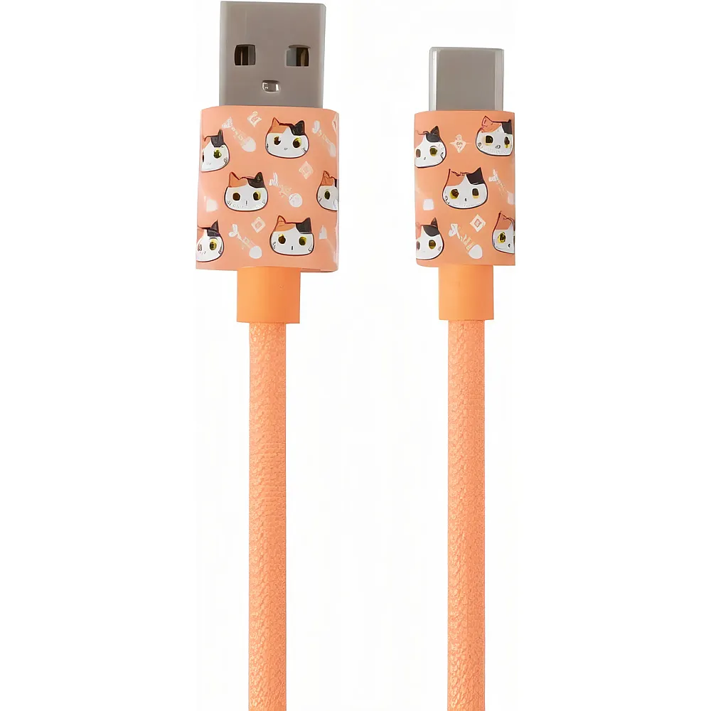 i-total Ladekabel orange Katze USB/USB C