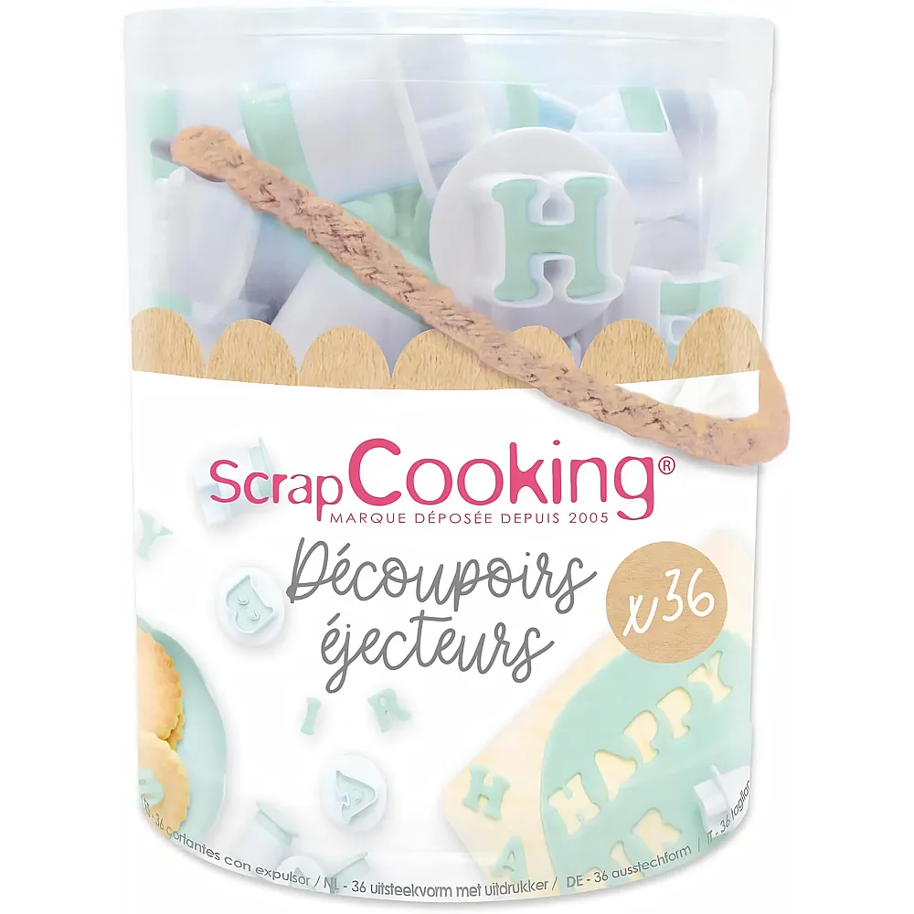 ScrapCooking Set Ausstecher mit Auswerfer A Bis Z, 0 Bis 9 - 36 Teile