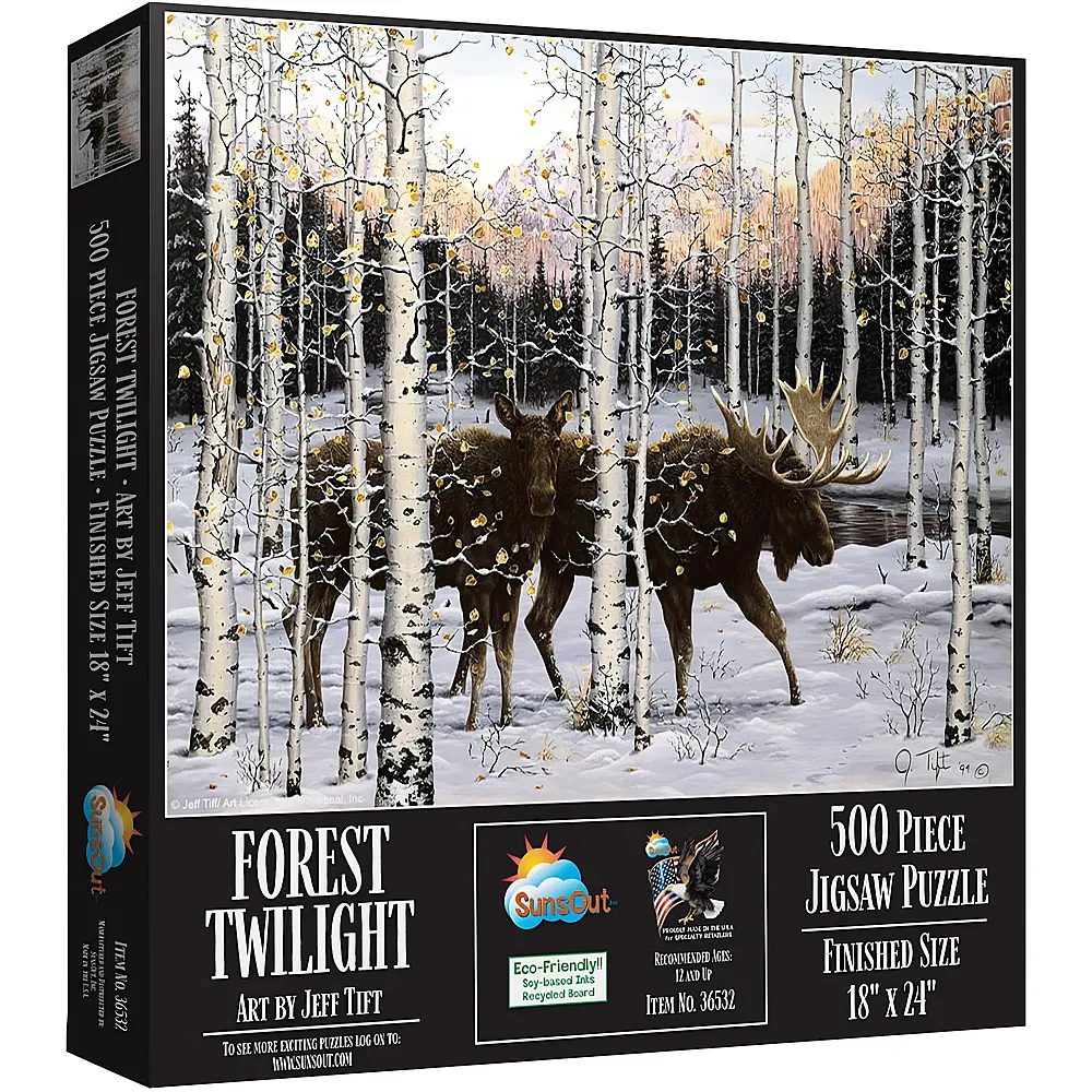 SunsOut Puzzle Jeff Tift Abendd�mmerung im Wald - 500 Teile
