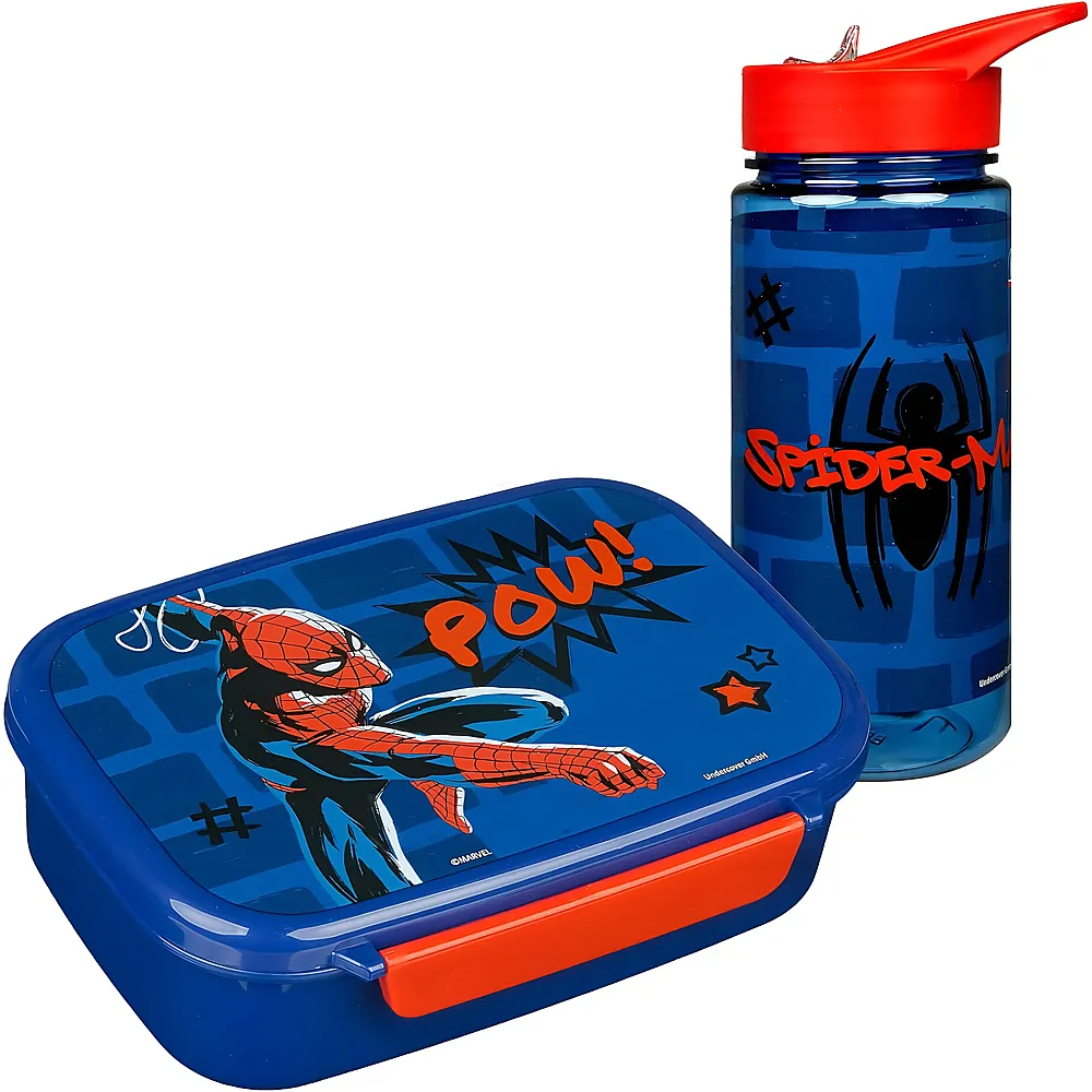 Undercover Spiderman Lunchbox und Trinkflasche