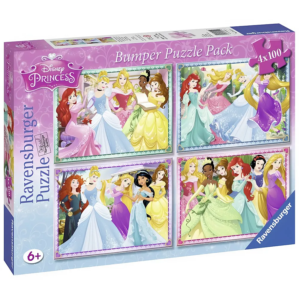 meinspielzeug - Ravensburger Puzzle 4in1 Disney Princess - 100 Teile | Puzzle 10-104 Teile