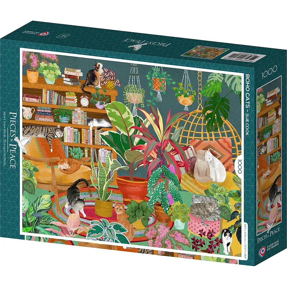 Pieces & Peace Puzzle Boho-Katzen - 1000 Teile