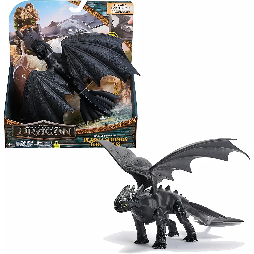 meinspielzeug - Spin Master Dragons Plasma Sounds Toothless 25cm | Actionfiguren