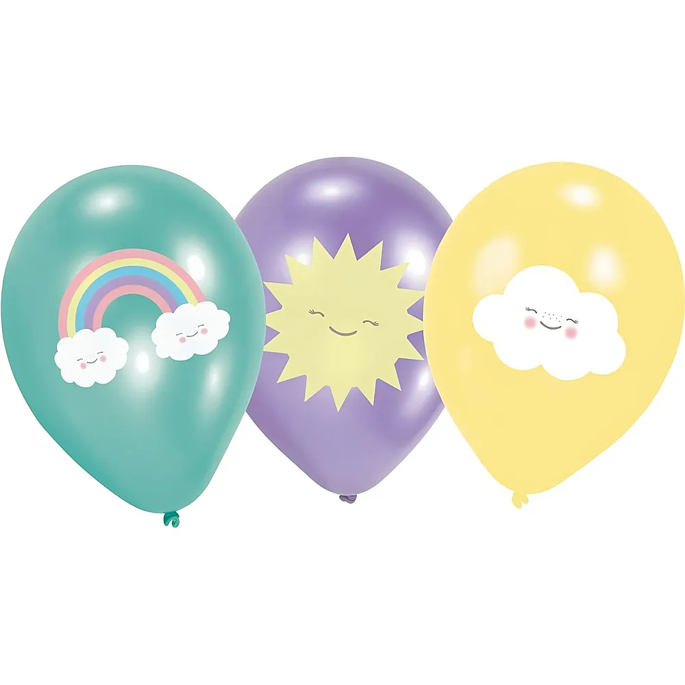 Amscan Ballone Rainbow & Cloud 6Teile | Kindergeburtstag
