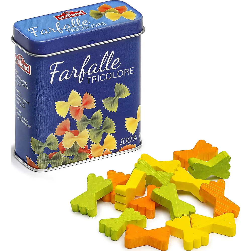 Erzi Farfalle aus Holz in der Dose | Lebensmittel