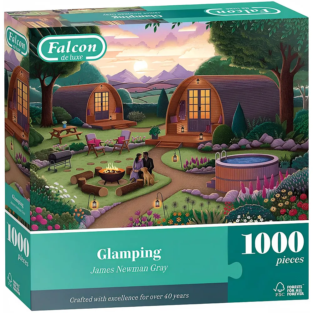 Falcon Puzzle James Newman Gray Glamping - 1000 Teile
