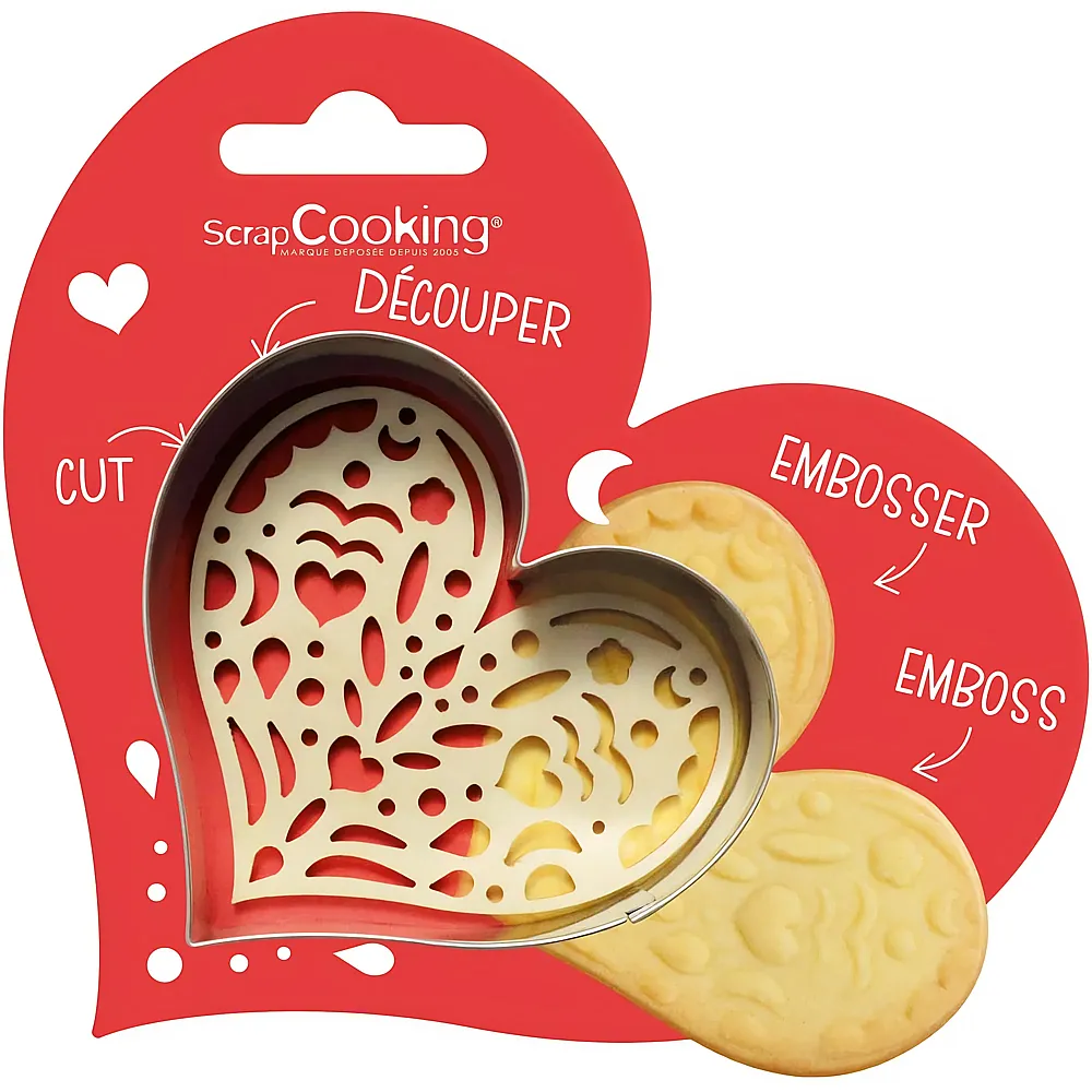 ScrapCooking Ausstechform + Holzpr�ger Herz