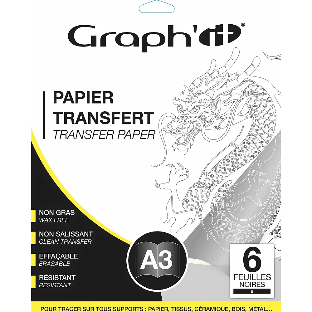 Graph'it Papier Transfert 6 Feuilles A3 Noir - Suche