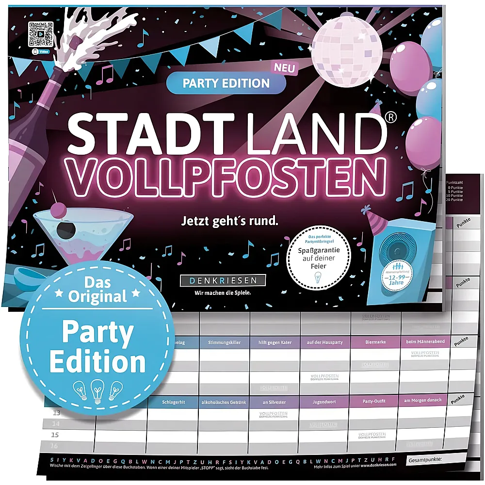meinspielzeug - Denkriesen Stadt Land Vollpfosten Party Edition | Partyspiele