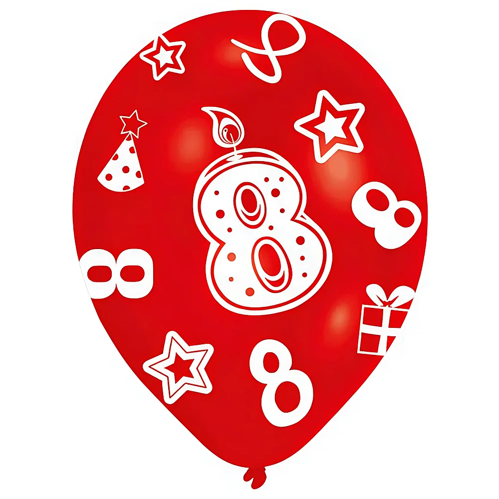 Amscan Ballone Zahl 8 6Teile | Kindergeburtstag