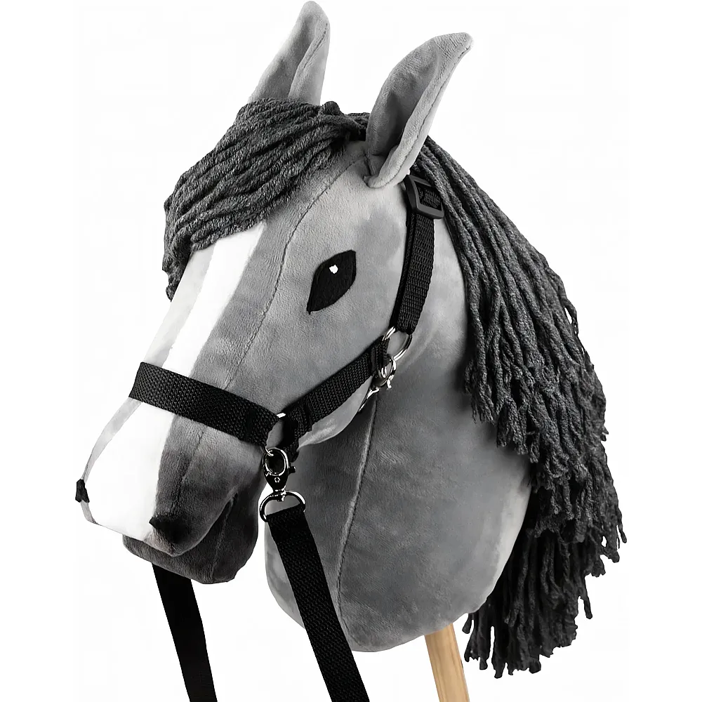 Skippi Hobby Horse Steckenpferd mit Halfter und Z�geln Grau
