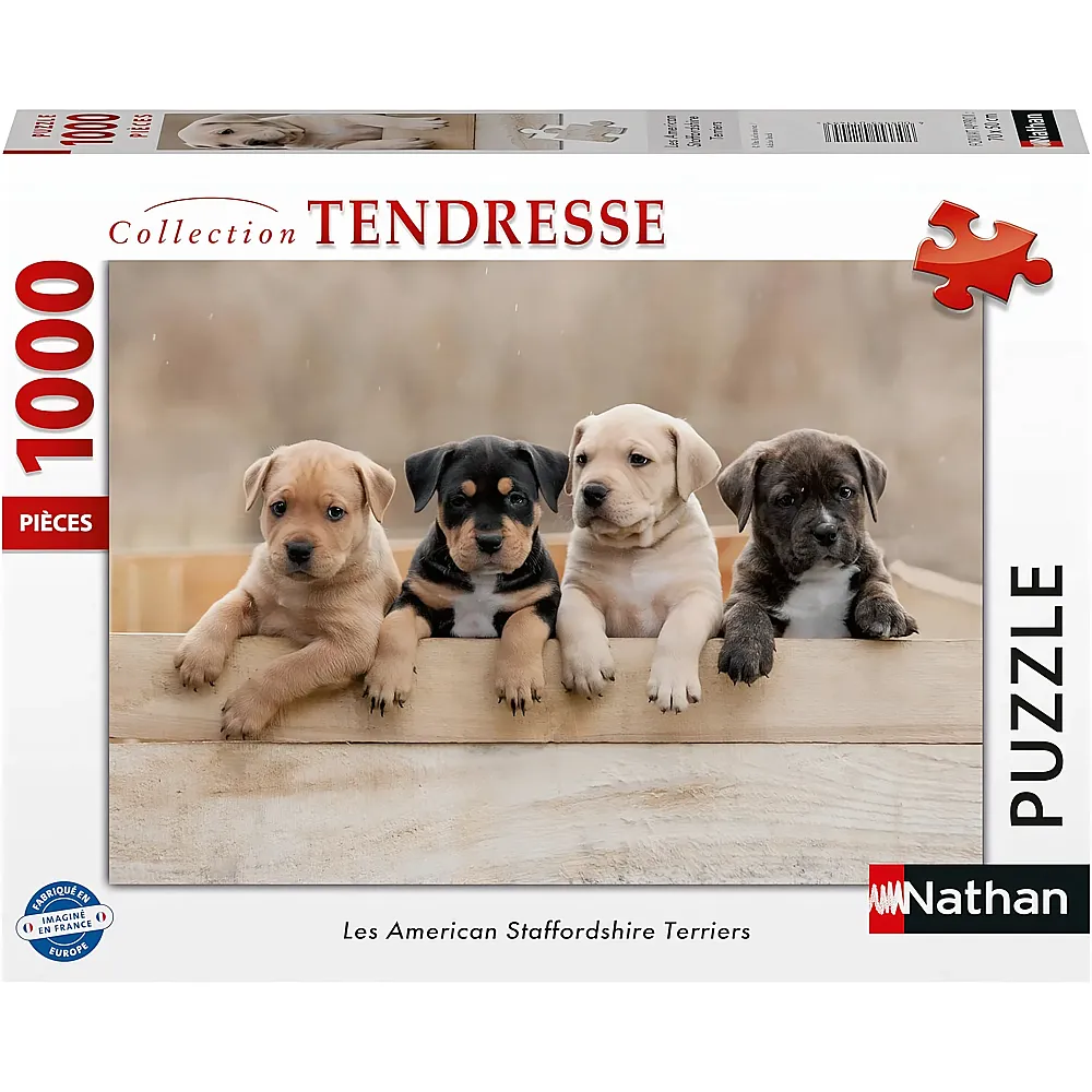 Nathan Puzzle Collection Tendresse American Staffordshire Terrier - 1000 Teile