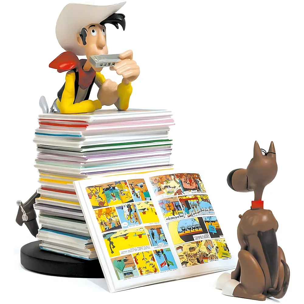 Plastoy Sammelfig.: Lucky Luke & Rantanplan Pile D'albums
