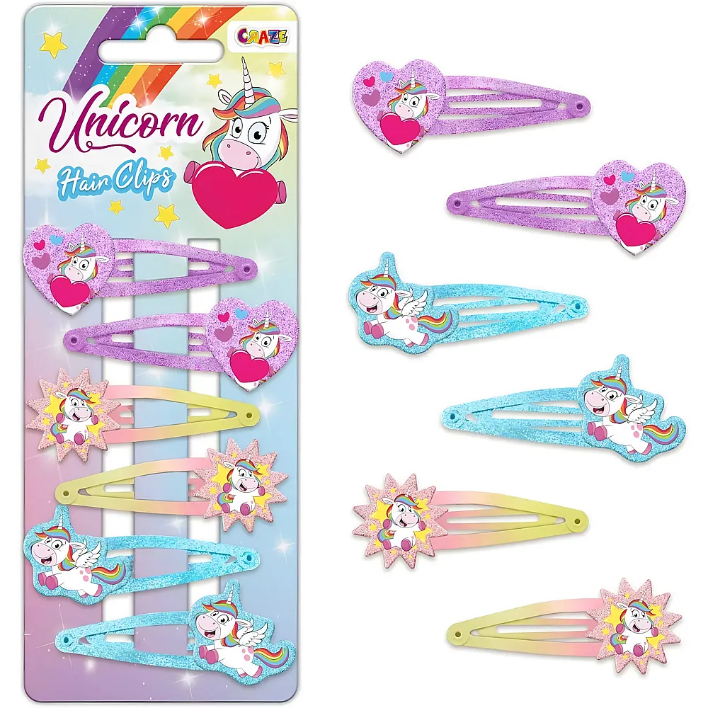 meinspielzeug - Craze 6 Haarspangen Set Einhorn | Frisieren und Kosmetik
