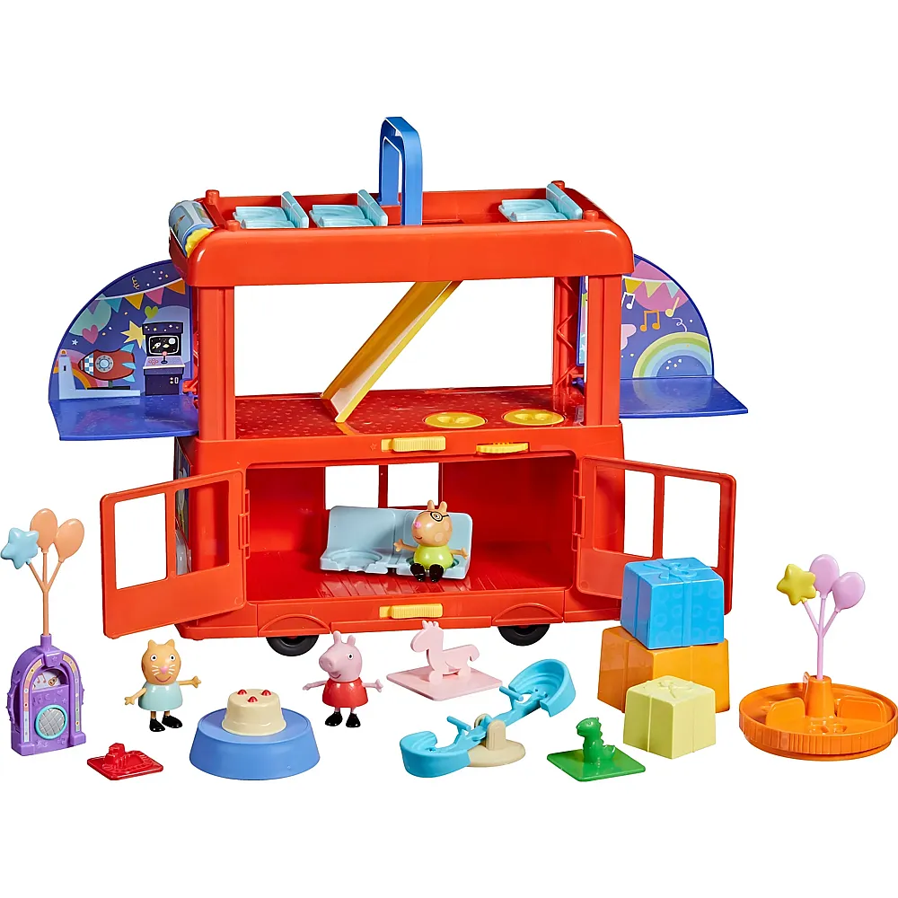 Hasbro Peppa Pig Peppas 2in1 Party-Bus mit 3 Etagen