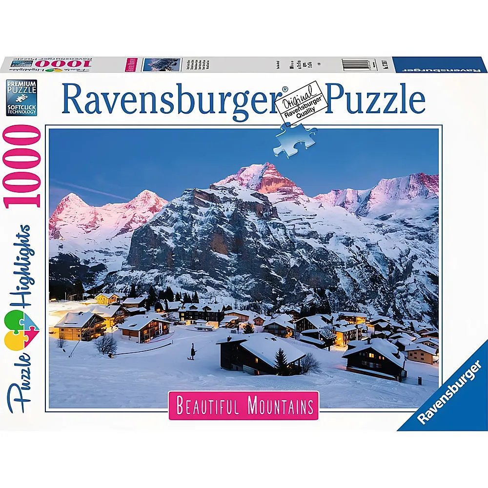 Ravensburger Puzzle Beautiful Mountains Berner Oberland, Mrren 1000Teile