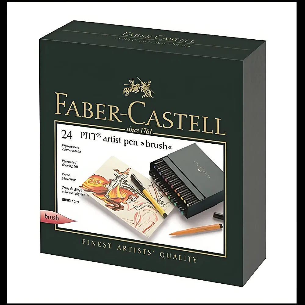 Faber-Castell PITT Artist Pen Tuschestift 24er Box | Farbe & Kreide