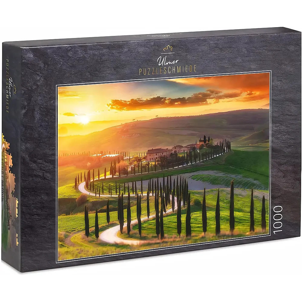 Ulmer Puzzleschmiede Malerische Toskana-Landschaft im Sonnenuntergang - 1000 Teile