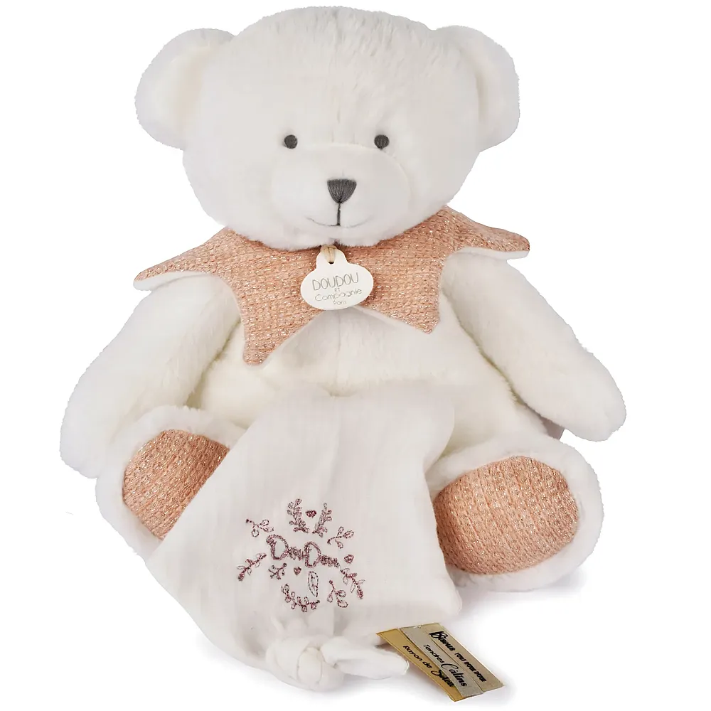 meinspielzeug - Doudou et Compagnie B�r mit Schmusetuch Rosegold - 30 cm | B�ren Pl�sch
