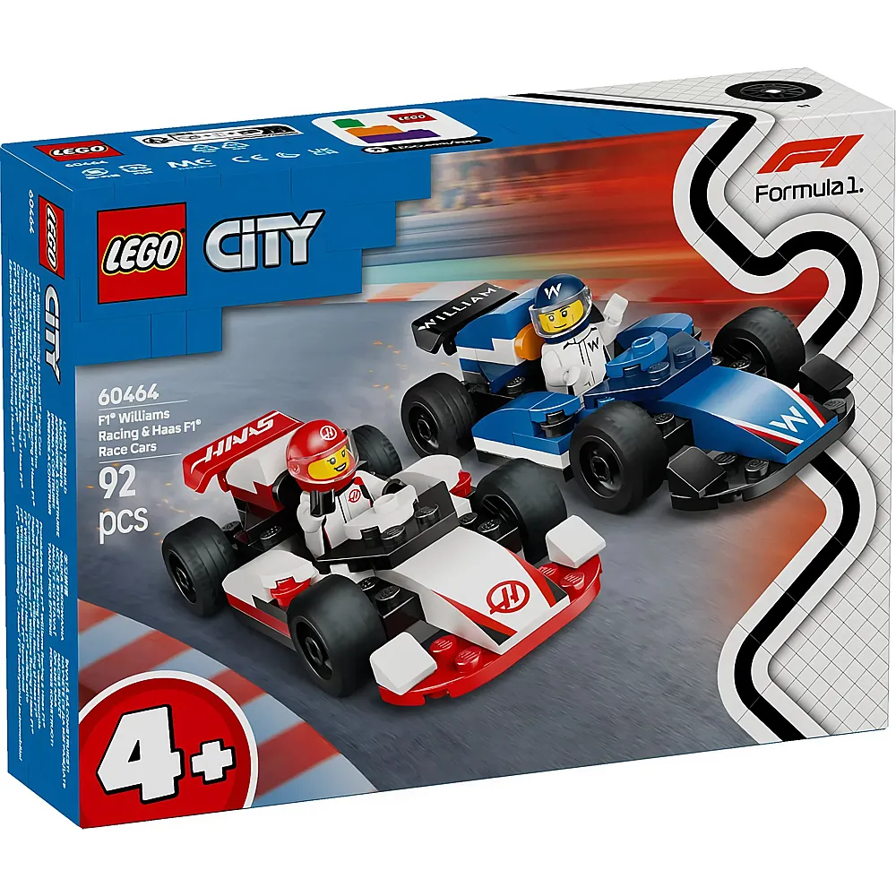 LEGO City Formula1 F1 Williams Racing und Haas F1 Rennautos 60464