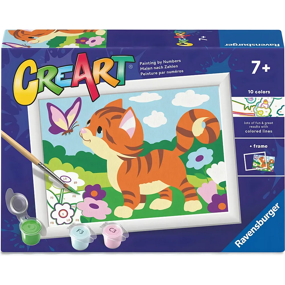 Ravensburger CreArt Malen nach Zahlen - Katze mit Schmetterling