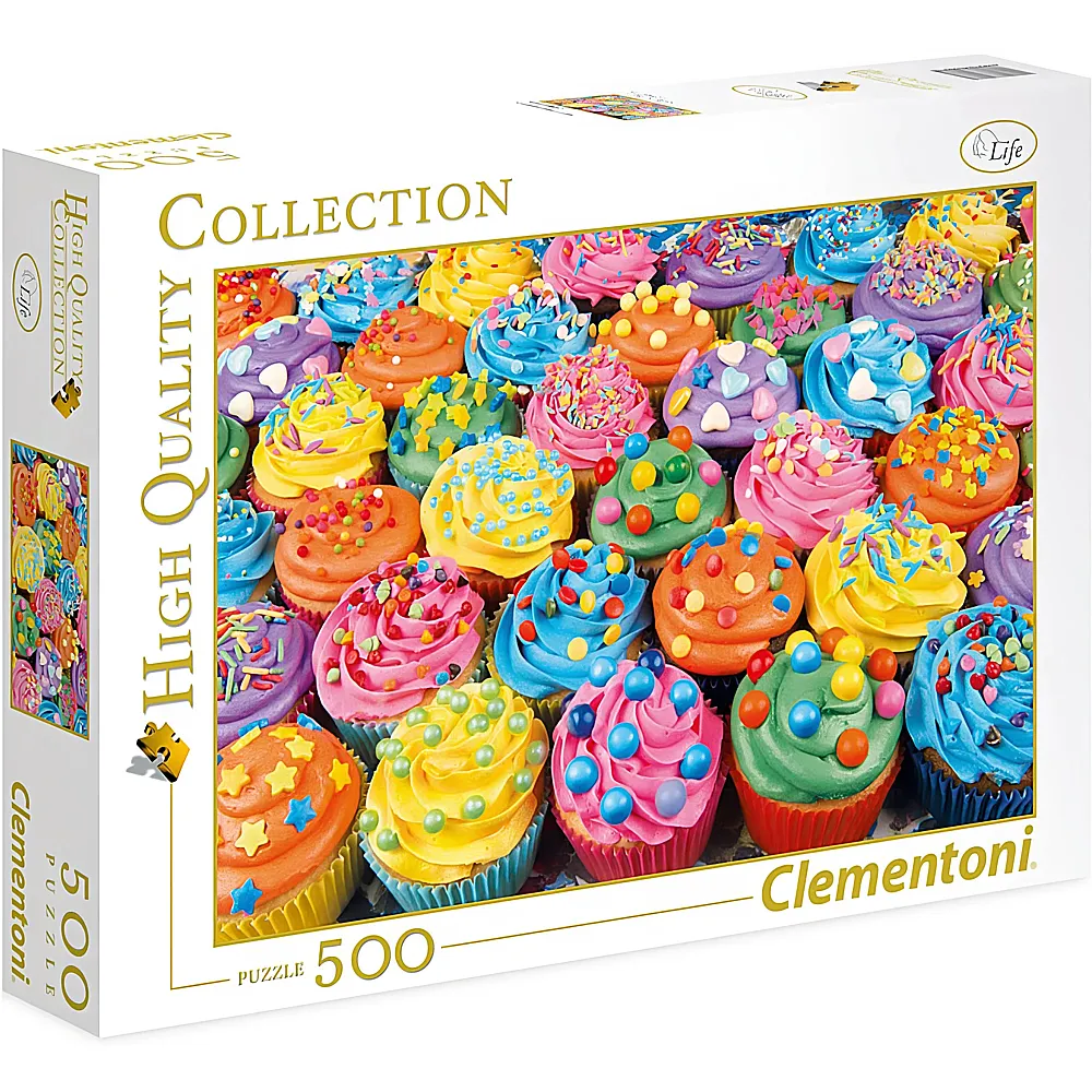 Clementoni Puzzle High Quality Collection Farbige Cupcakes 500Teile