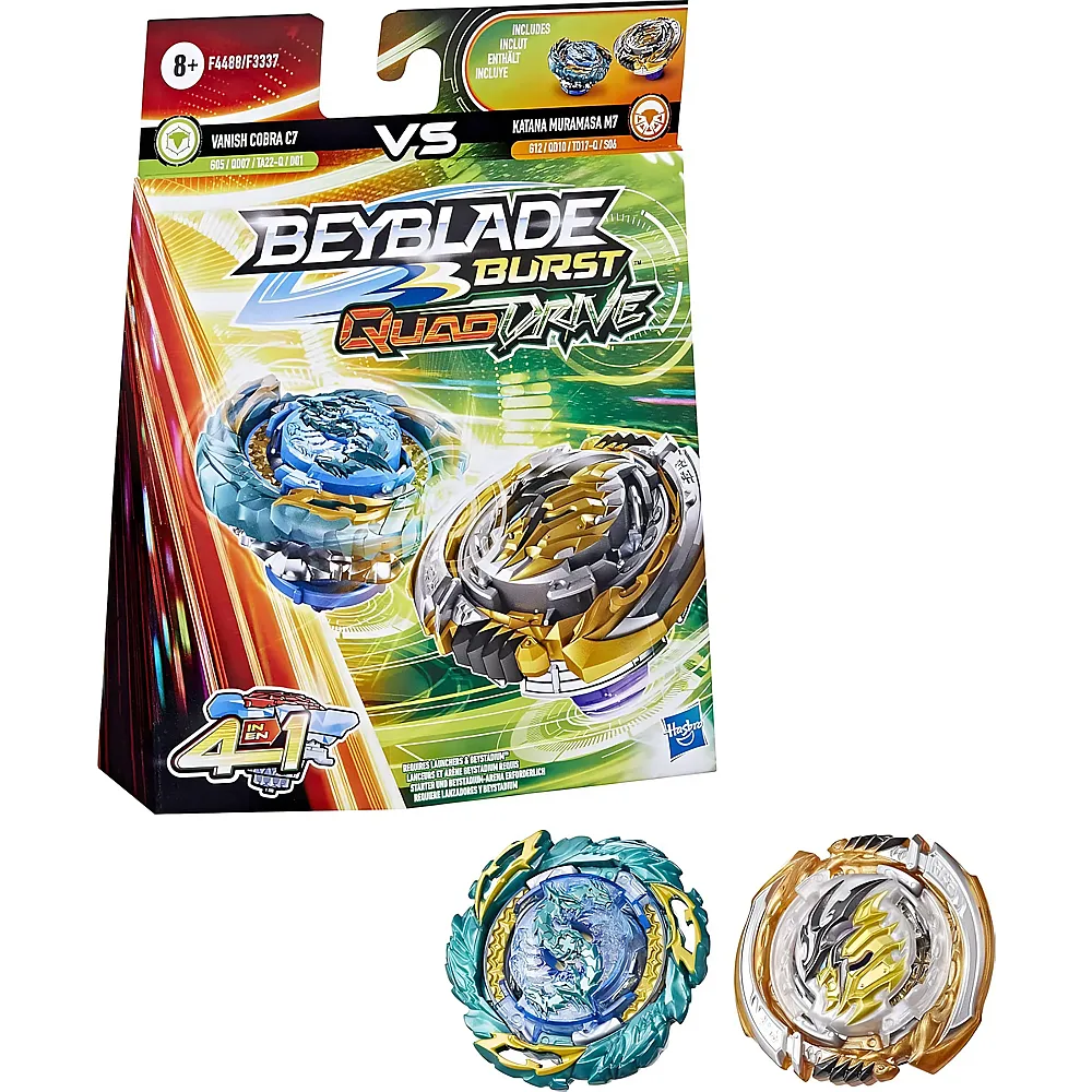 Beyblade QuadDrive Katana Muramasa M7 vs. Vanish Cobra C7