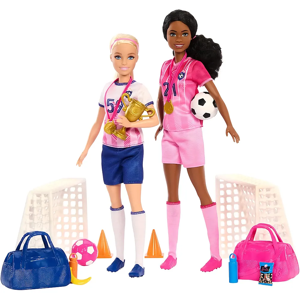 Barbie Fussballspielset - 2 Puppen und 15 Zubeh�rteile