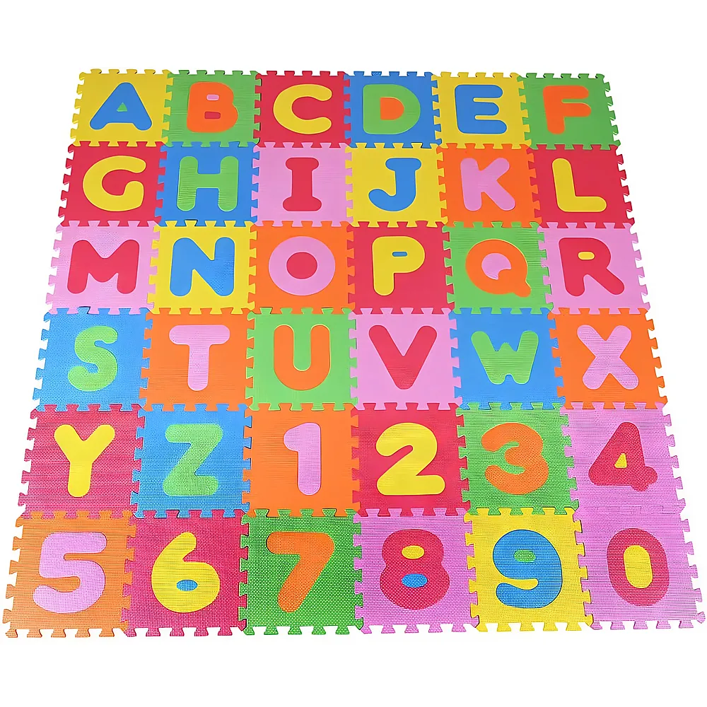 Knorrtoys Puzzlematte ABC und Zahlen Bunt - 36 Teile