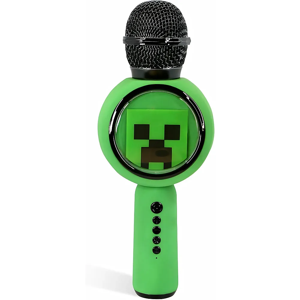 OTL Technologies Minecraft Karaoke-Mikrofon mit kabellosem Lautsprecher und LED-Leuchten