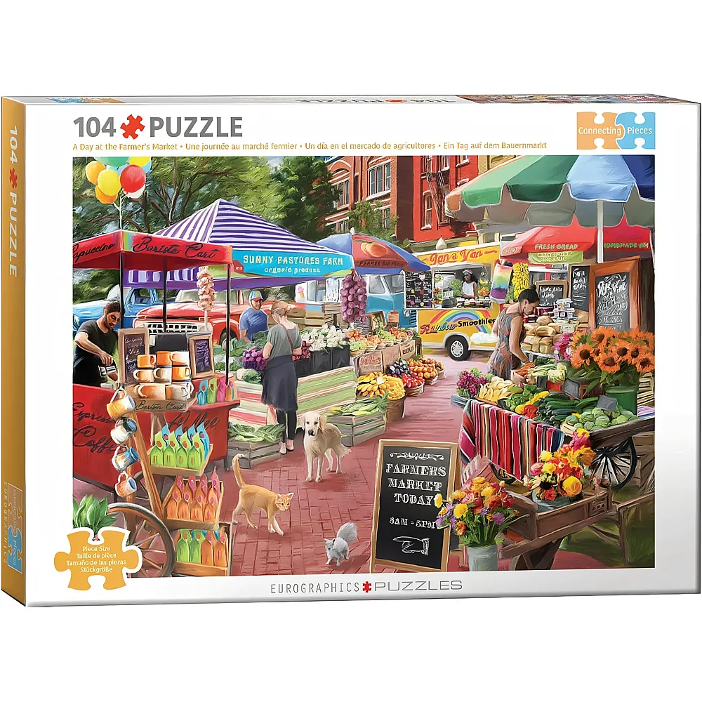 Eurographics Puzzle Connecting Pieces A day at the Farmers Market - 104 Teile