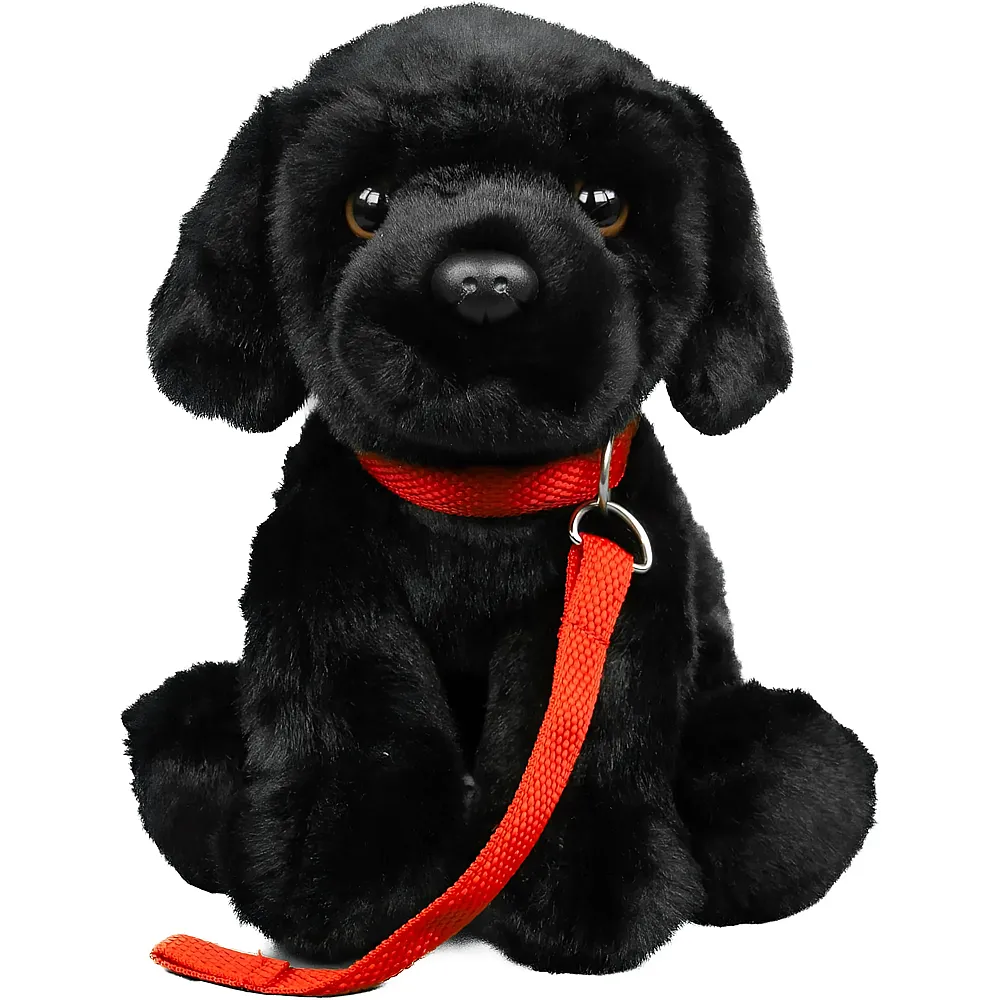 Teddys Rothenburg Labrador mit Leine Schwarz - 28 cm