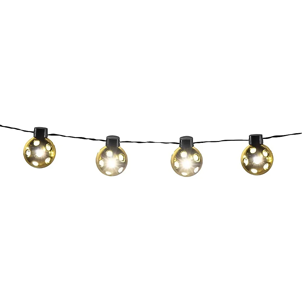 Boland LED-Lichterkette Partyball mit 10 Kugeln Gold - 140 cm