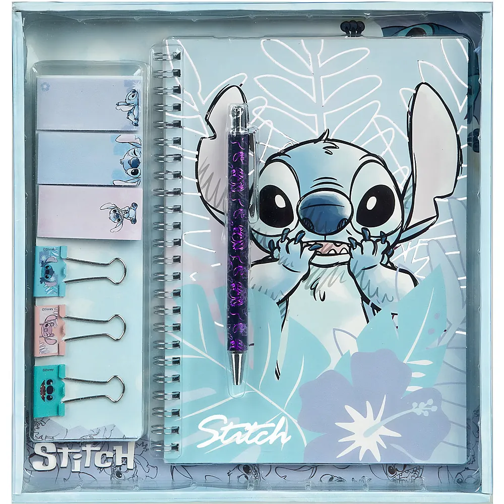 Undercover Lilo & Stitch Schreibset mit Spiralbuch, Kugelschreiber