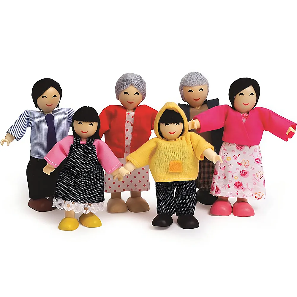 Hape Puppenhaus Puppenfamilie asiatisch 6Teile