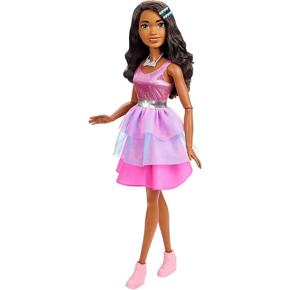 Barbie Extra grosse bewegliche Puppe mit schwarzen Haaren - 71 cm