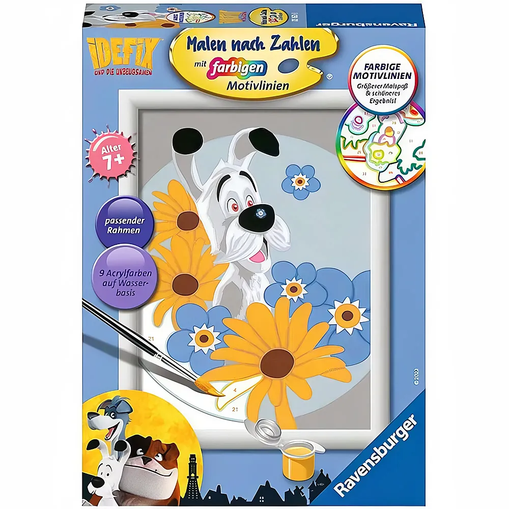 Ravensburger Malen nach Zahlen Farbige Motivlinien Asterix Mutiger Idefix