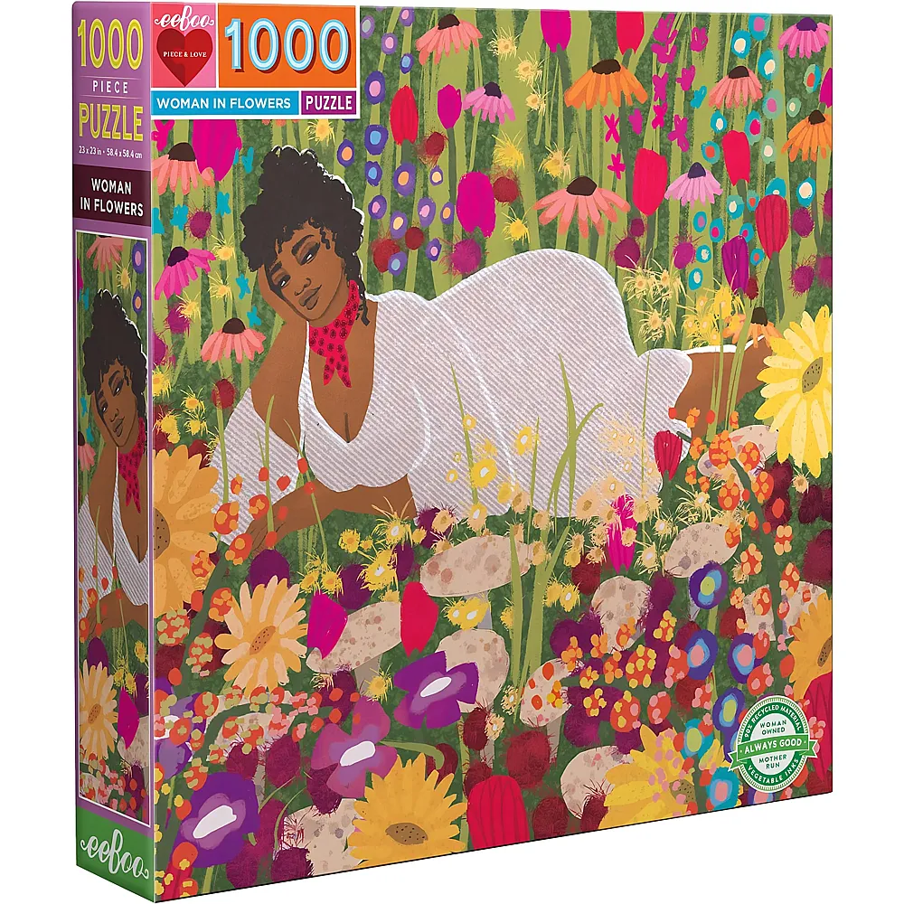 eeBoo Puzzle Woman in Flowers 1000Teile