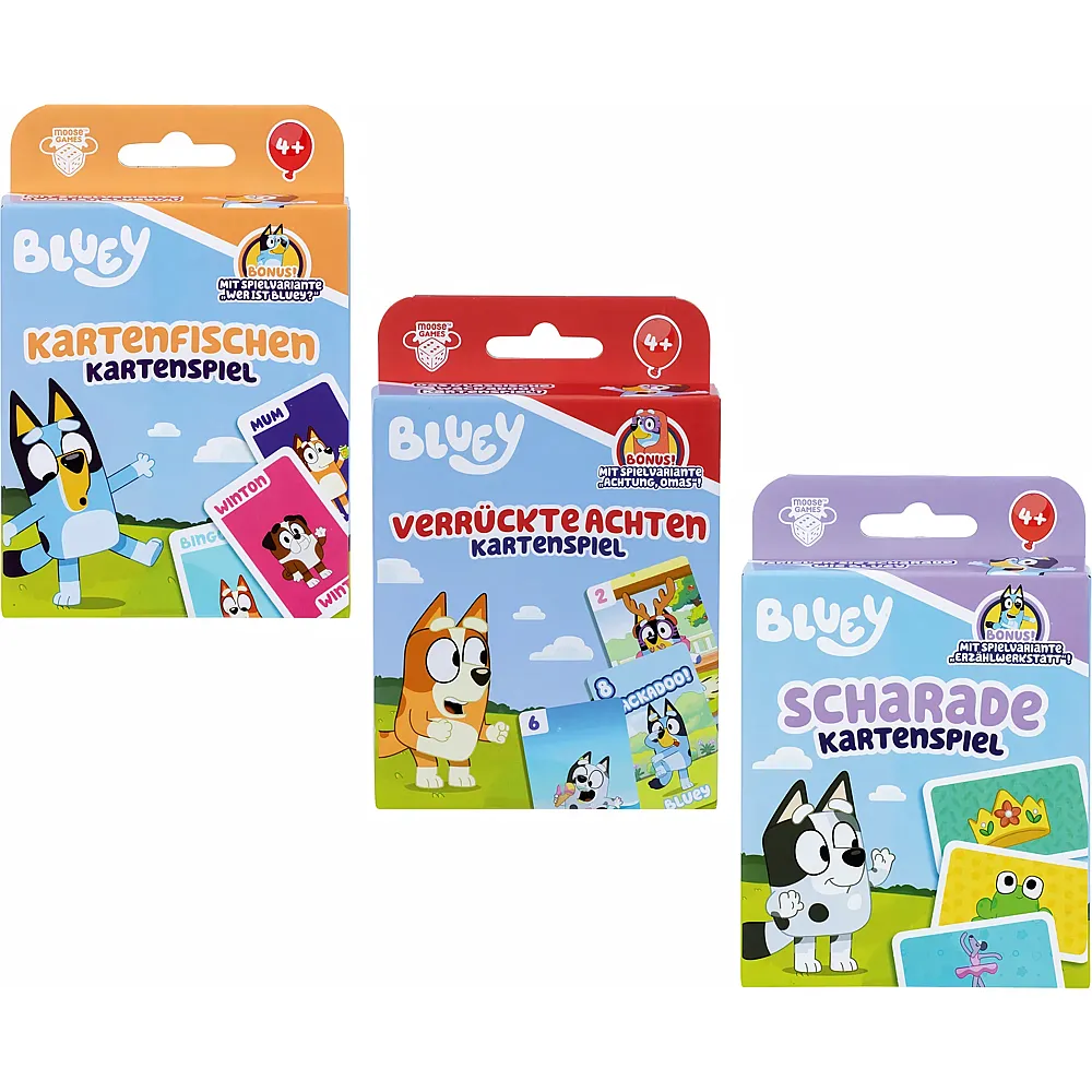 Moose Toys Bluey Kartenspiel ass., d 6 3-fach ass., ab 2 Spieler