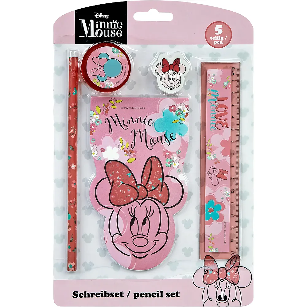 Undercover Minnie Mouse Schreibset - 5 Teile - Schule & Kindergarten