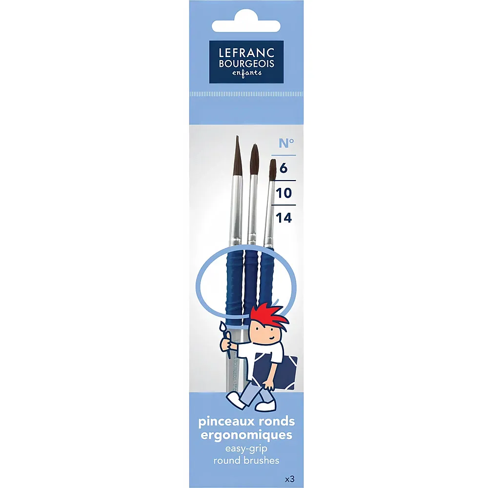 Lefranc Bourgeois Lfb Schulpinsel Set 3 Ergonomische Ponyhaar Pinsel 6-10-14 - Suche