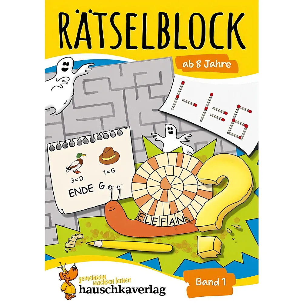 Hauschka Verlag R�tselblock - Bunter R�tselspass f�r Kinder - Labyrinth, Bilderr�tsel, knobeln und logisches Denken